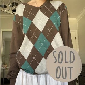 SOLD!argyle sweater